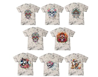 メキシカンスタイル クリスタルウォッシュシルバー ユニセックス Tシャツ 大人と子供用 (子供 2-4 - 3XL)