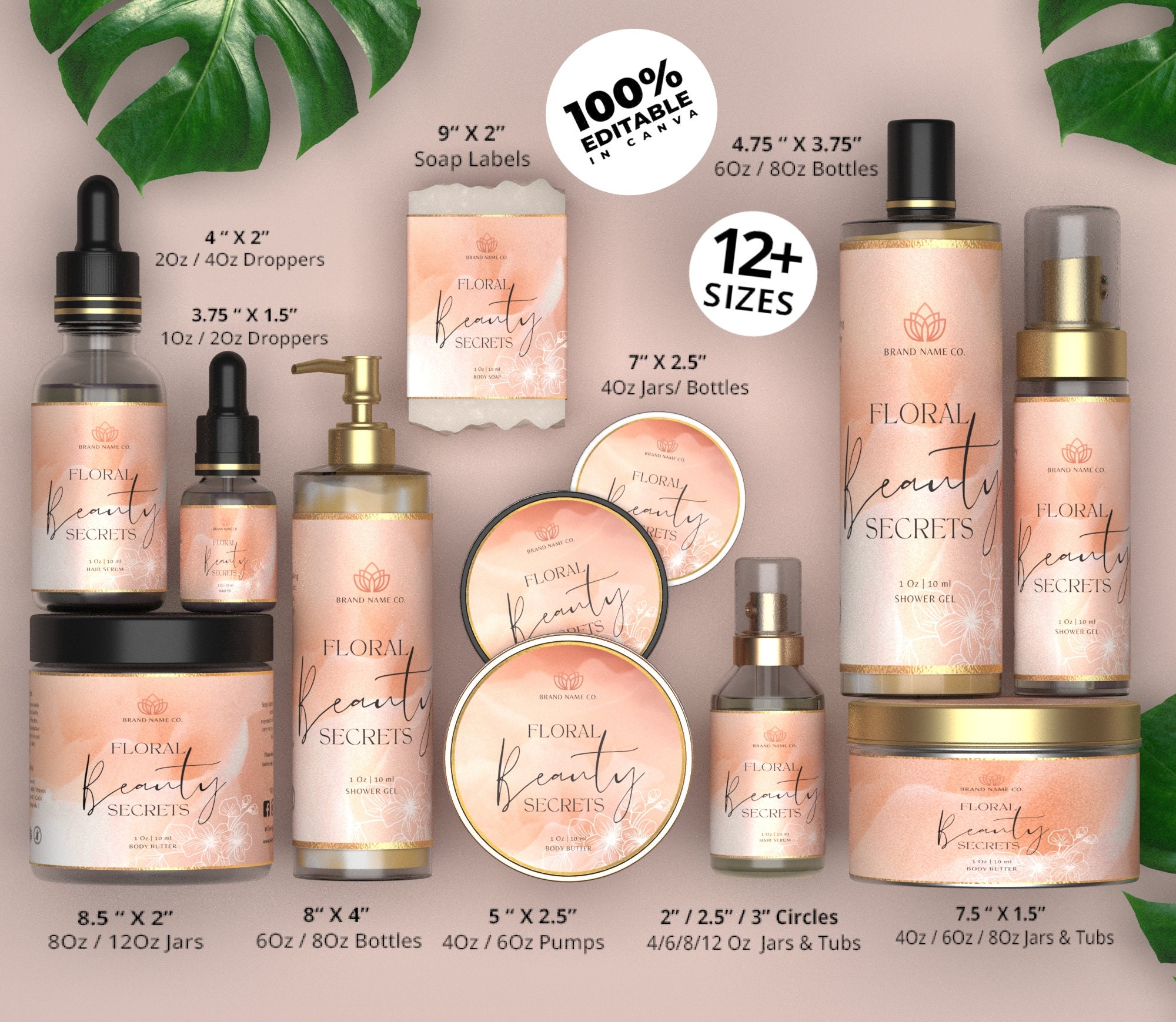 Beauty DIY Editable Body Care Product Label Collection Body - Etsy