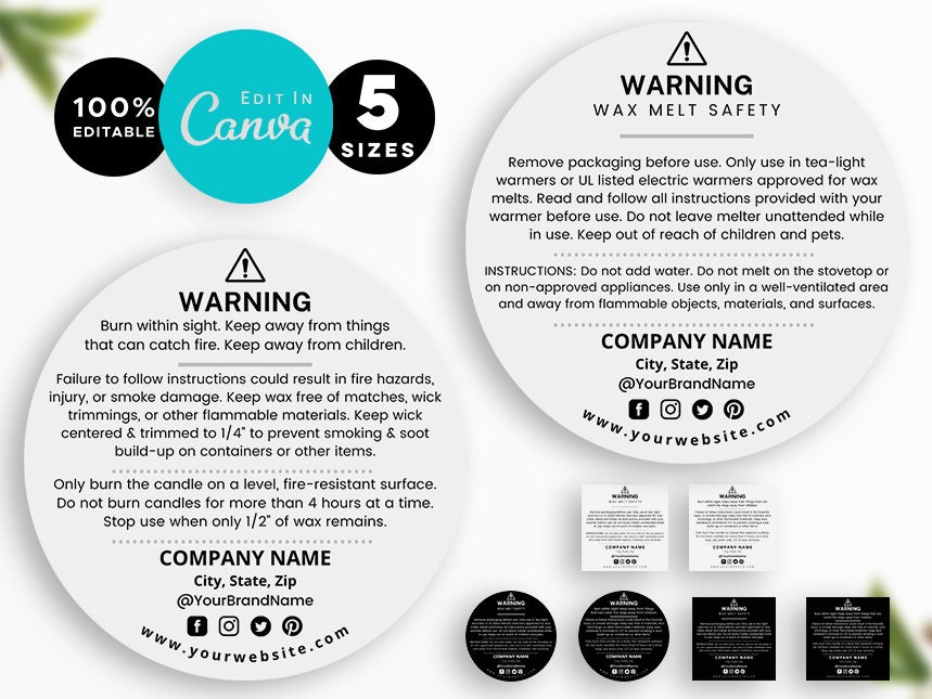 Transparent Wax Melt combined CLP/Safety advice labels – Speedy CLP Ltd