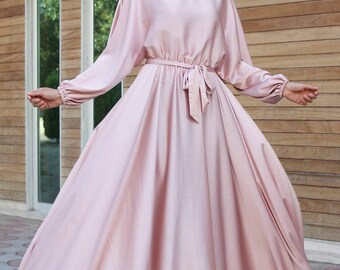 Satin Maxi Dress - Etsy
