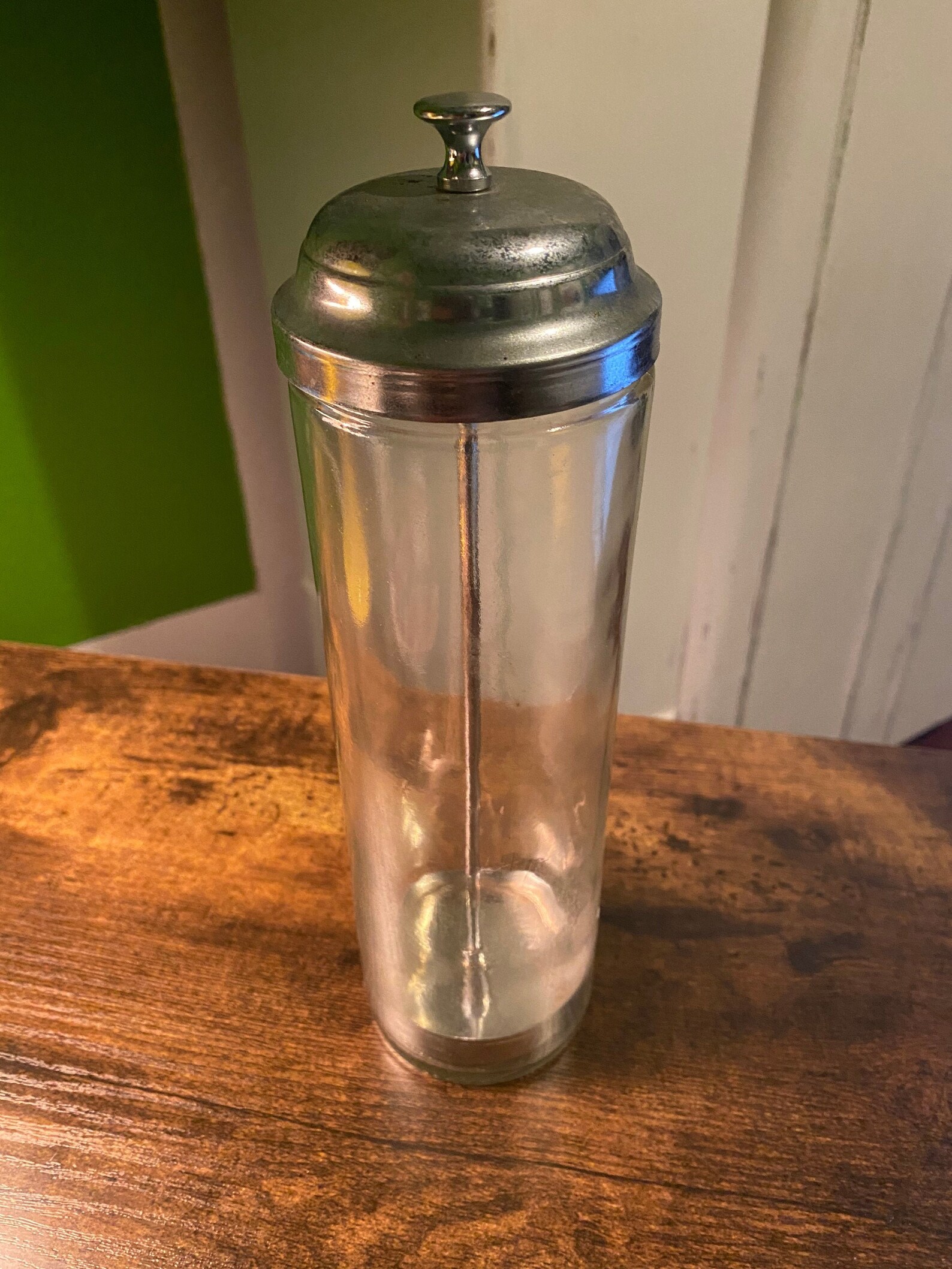 Vintage Straw Holder Dispenser Clear Glass Chrome Retro Deco Etsy