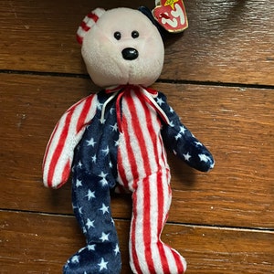 Rare Original 1999 TY Spangle Pink Face Beanie Baby with Multiple Errors