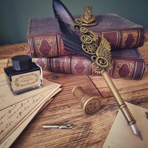 Stylo plume décoré pour calligraphie | Style vintage | Don poétique et créatif