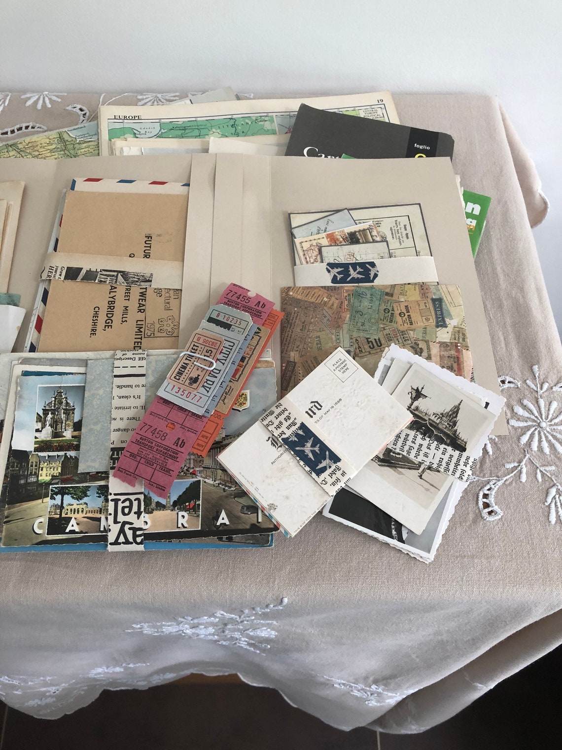 Handmade Travel Ephemera Folder with over 120 pieces of Etsy Italia