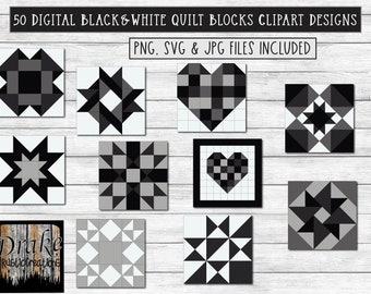 cute homework clipart black and white 50 Solid Black Gray and White Digital Quilt Blocks Clipart, Wall Art in PNG, SVG, JPG at 300 dpi