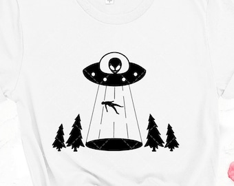 Alien Abduction SVG, Alien Vector, UFO Svg , Outer Space Alien Cricut, Alien Cut File, Alien Silhouette, Outer Space Alien Svg ,Alien vector