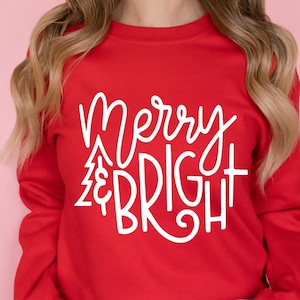 Merry and Bright Weihnachtsschmuck, Weihnachten Ornamente, Weihnachtsschmuck, Weihnachtsdeko, Weihnachten Shirt, SVG Cut File für Cricut, Silhouette