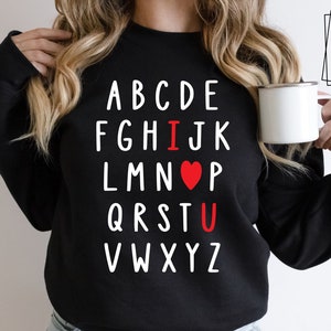Kocham Cię SVG Plik do cięcia, Alfabet Kocham Cię SVG, kocham Cię SVG, Koszulka walentynkowa SVG, Alfabet dla dzieci SVG, Plik do cięcia dla Cricut, Sylwetka