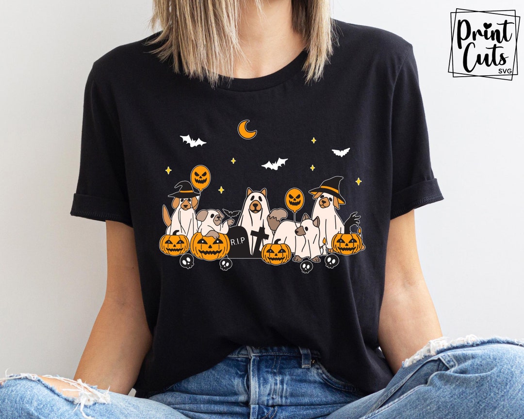Retro Ghost Dog Svg, Spooky Season Svg, Halloween Ghost Dog Svg ...