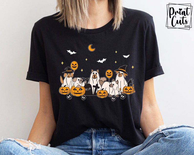 Retro Ghost Dog Svg, Spooky Season Svg, Halloween Ghost Dog Svg ...