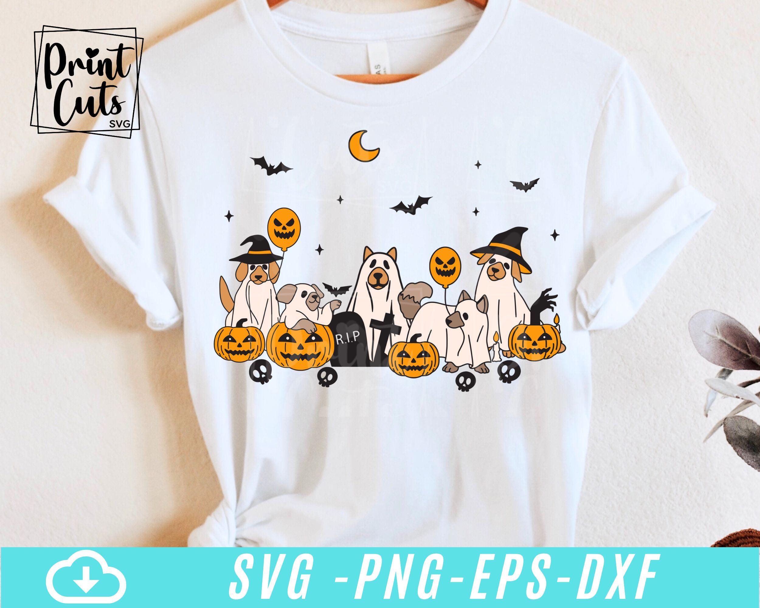 Retro Ghost Dog Svg, Spooky Season Svg, Halloween Ghost Dog Svg ...