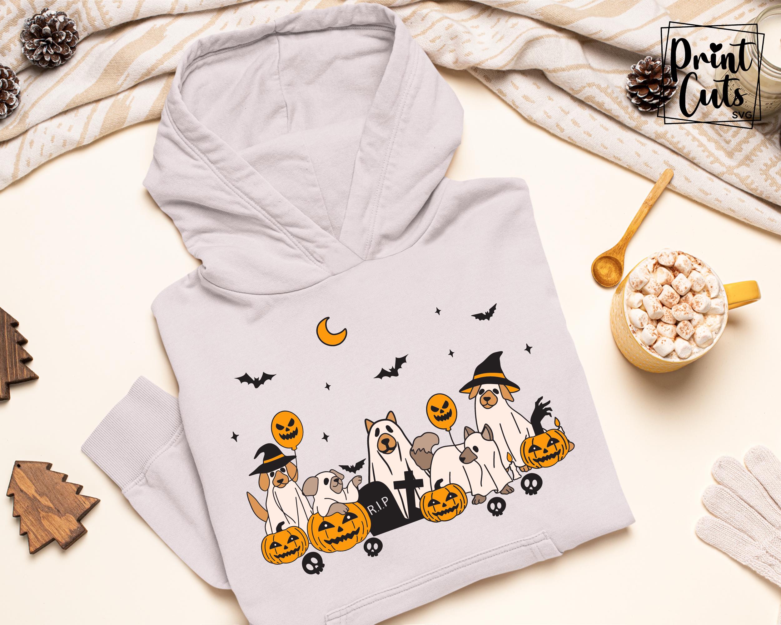 Retro Ghost Dog Svg, Spooky Season Svg, Halloween Ghost Dog Svg ...