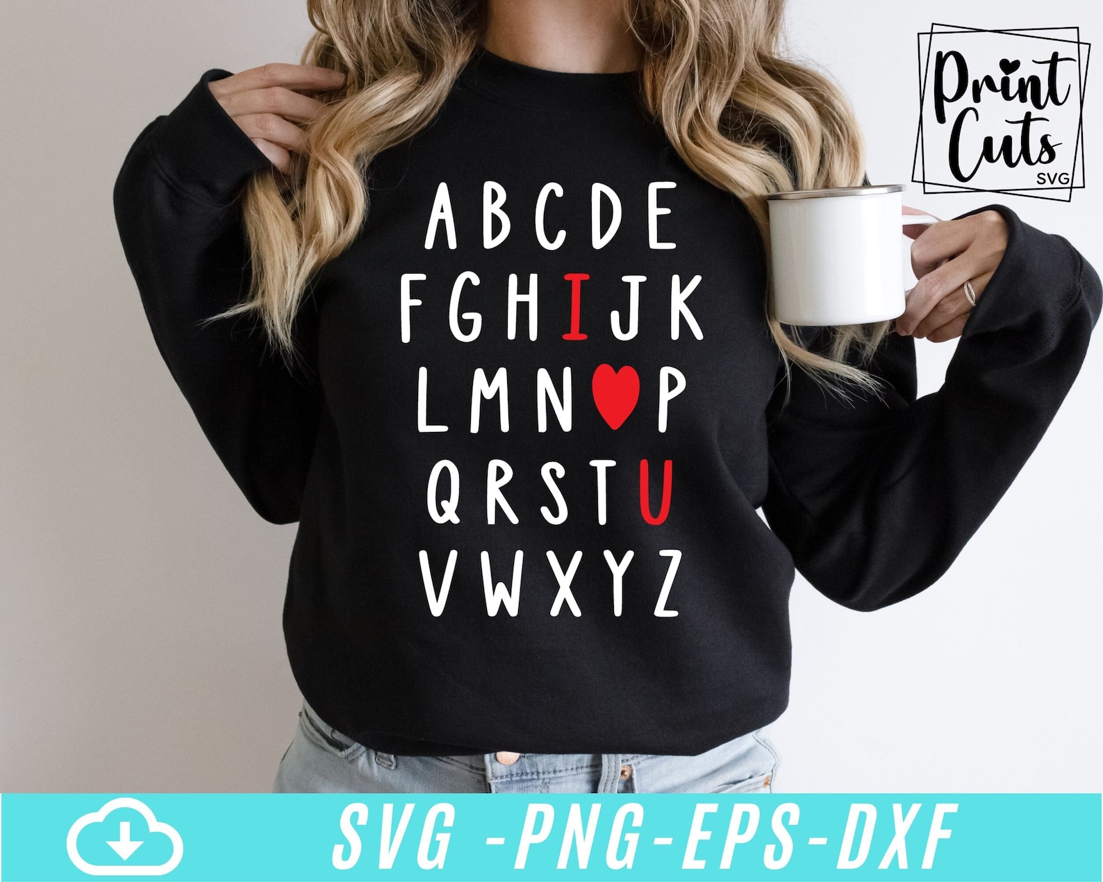 I Love U SVG Cut File , Alphabet I Love You Svg, Love U Svg ...