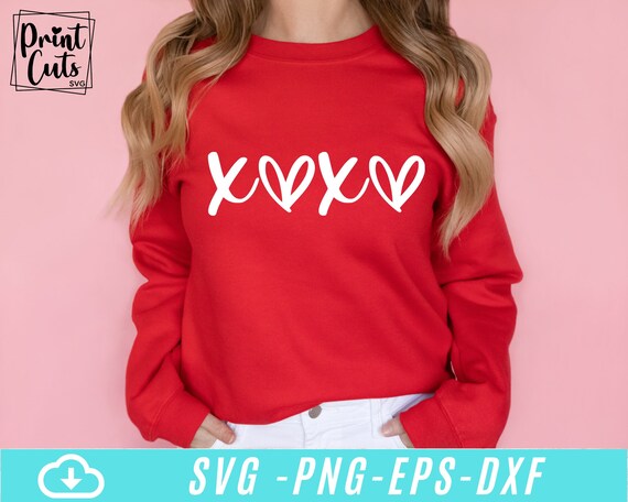 Xoxo Svg, Heart Svg,Hugs and Kisses SVG , Drawn Heart Svg , Valentines Svg, Love Svg , Hello Valentine Shirt, Dxf, Eps , Cut File For Cricut