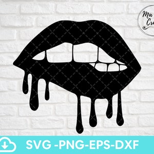 May include: Black and white digital illustration of a dripping, open mouth with teeth. The mouth is outlined in black and has a checkered pattern inside.