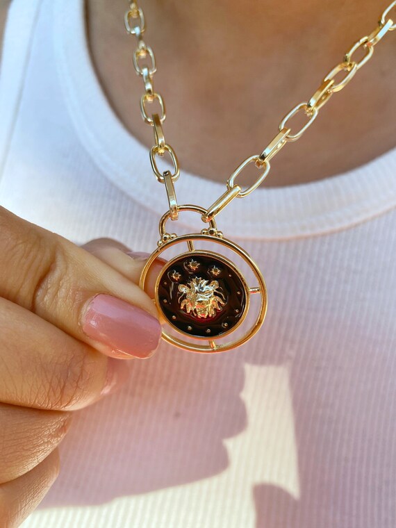 Leo Zodiac Sign Medallion Gold Coin 