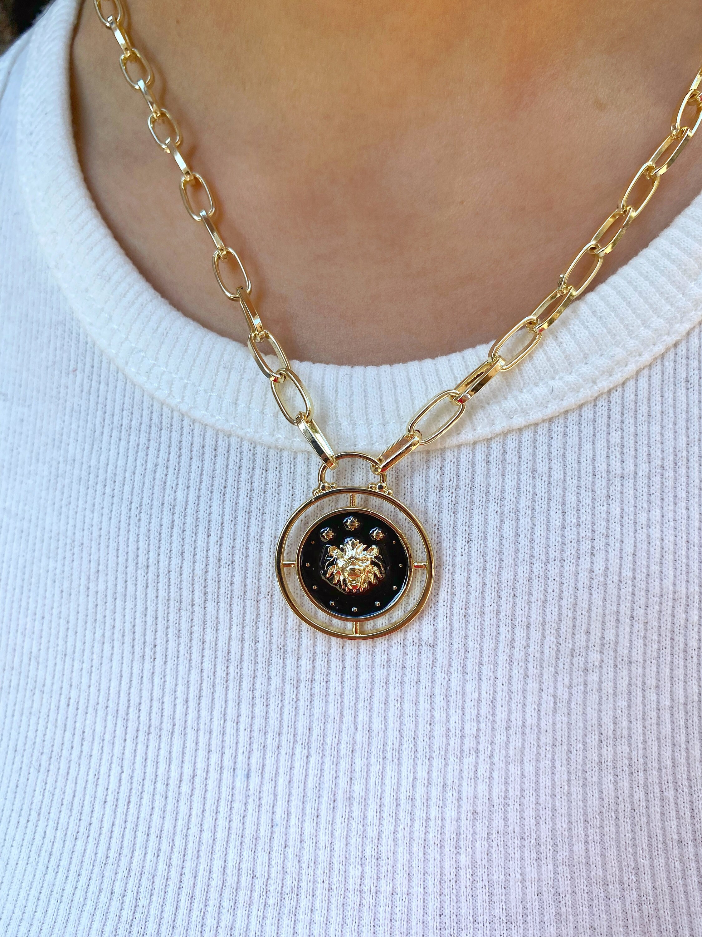 Leo Zodiac Sign Medallion Gold Coin 