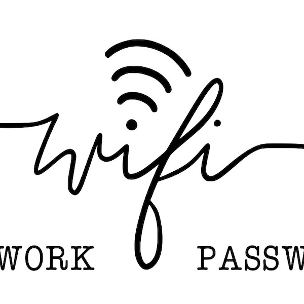 wifi sign network and password svg, png, pdf, dxf file, use with cricut, cameo
