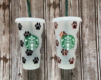 Dog Paws Coffee Cup Puppy Love Starbucks Coffee Tumbler Paws and Hearts Coffee Tumbler