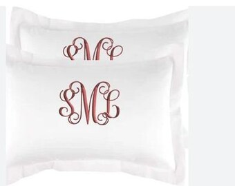 Personalisierte Monogramm stilvolle Pillow Sham und Euro Sham.