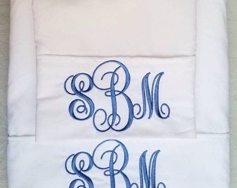 600 Fadenzahl Hotel Stitch Personalisierte Monogramm stilvolle 2-teilige Kissenbezug.