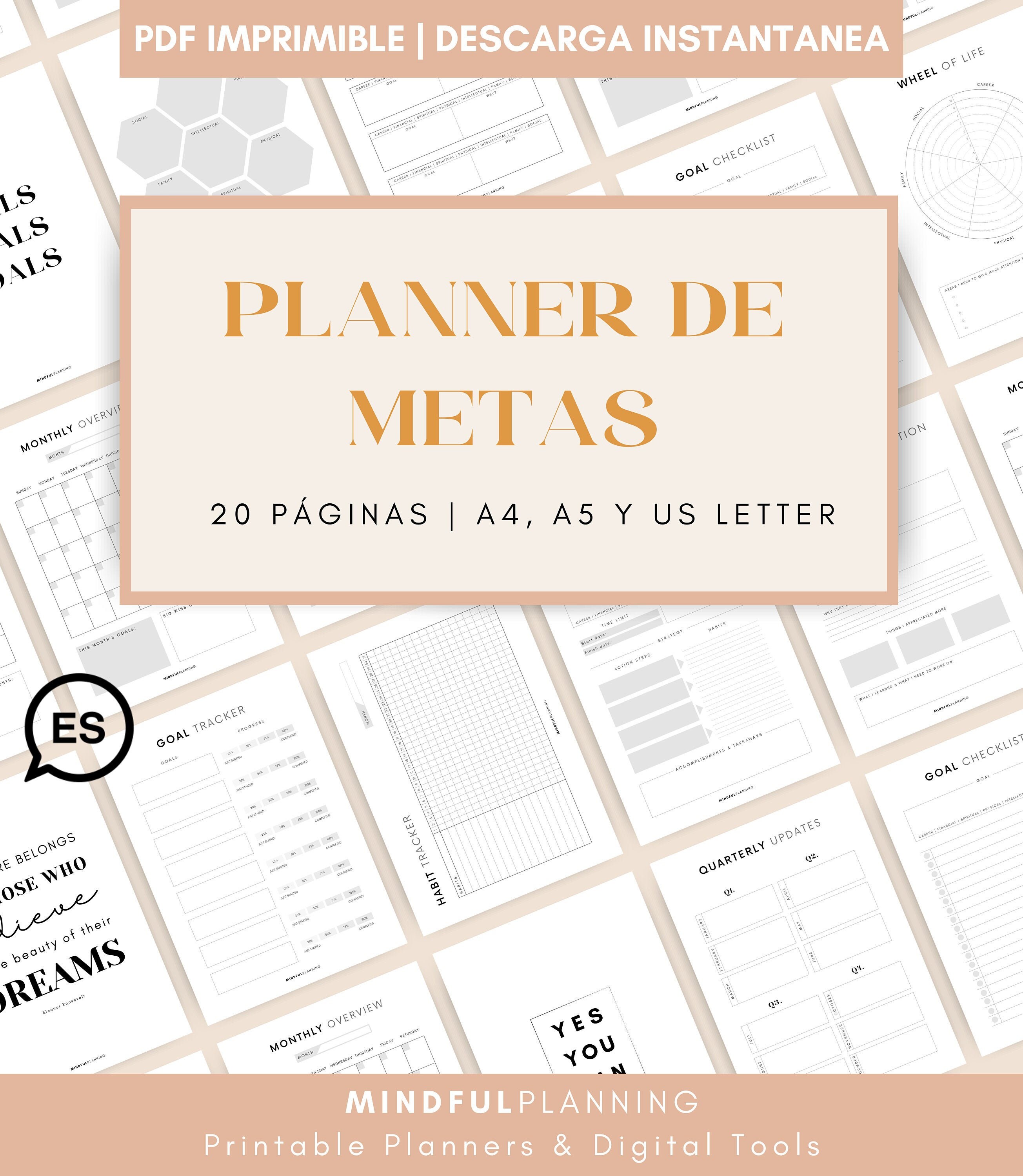 Planner De Metas Y Objetivos Para Imprimir Goal Plann vrogue.co