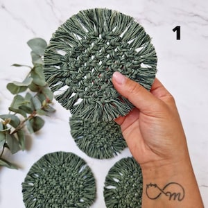 Mix & Match Round Macrame Coasters set/4
