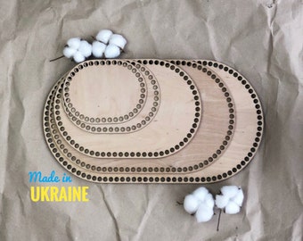 Oval Crochet Basket Base, Birch Plywood, DIY Supplies