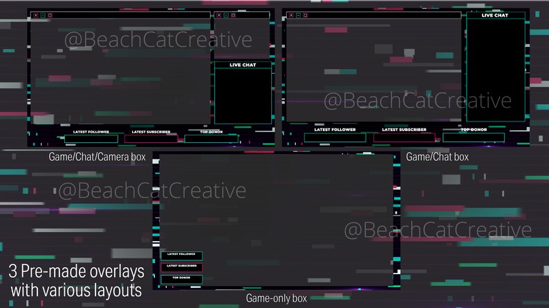 Animated Glitch Twitch Streaming Package - Etsy