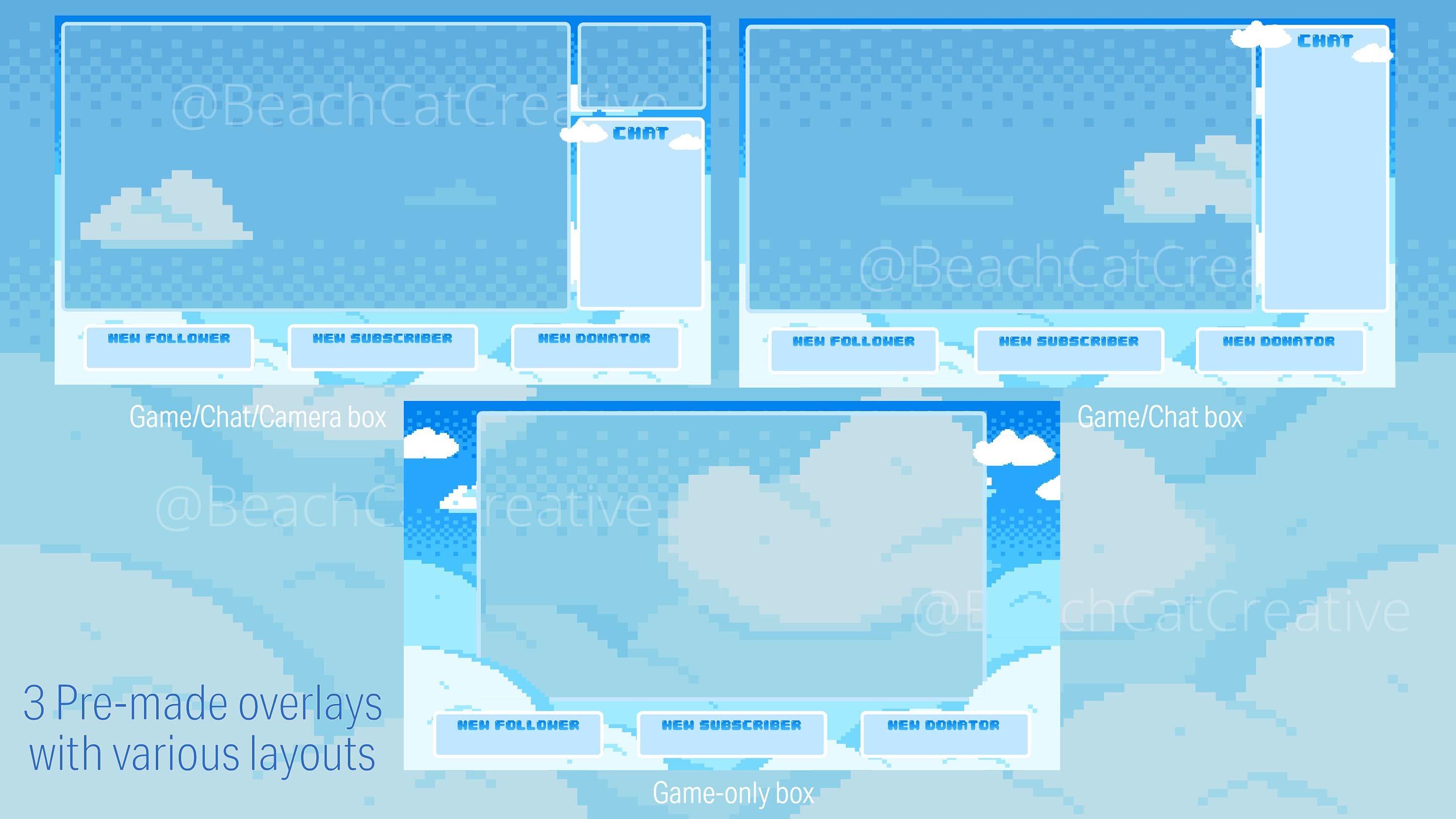 Animated Pixel Cloud Twitch Streaming Package - Etsy