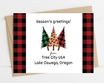 tree city, lake oswego oregon card, lake oswego holiday card, lake oswego, lake oswego gift, christmas card, christmas tree card