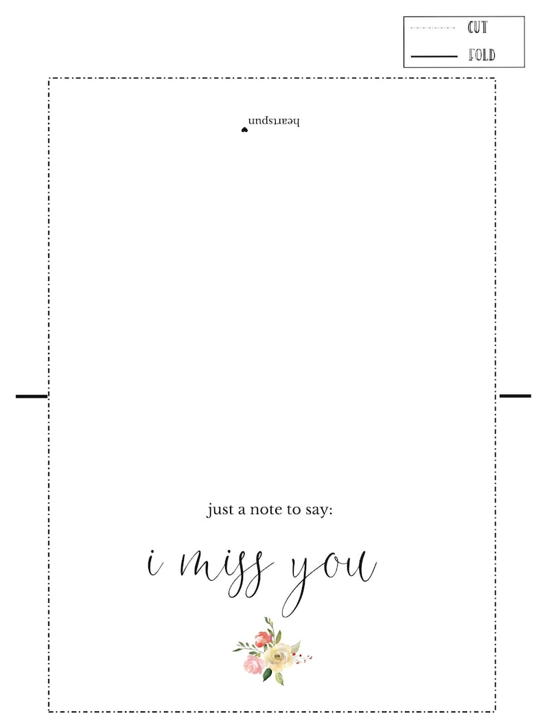 I Miss You Printable Card, Downloadable Card, Instant Download, Thinking of You Card, Miss You ...