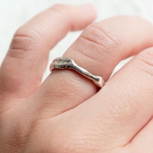 Minimalist organic shaped stackable silver rings, rustic pure silver rings, one of a kind jewelry, no two are alike, various sizes