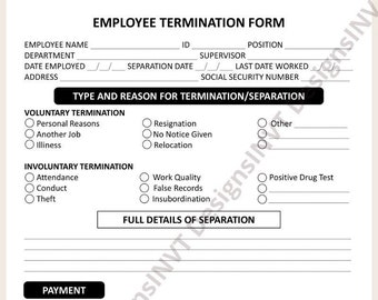Employee Termination Form: Editable Business Template (PPTX & PDF)