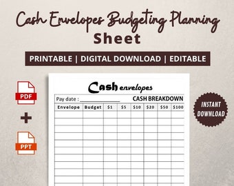Cash Envelope Budget Planner: Sinking Fund Tracker (Printable PDF)