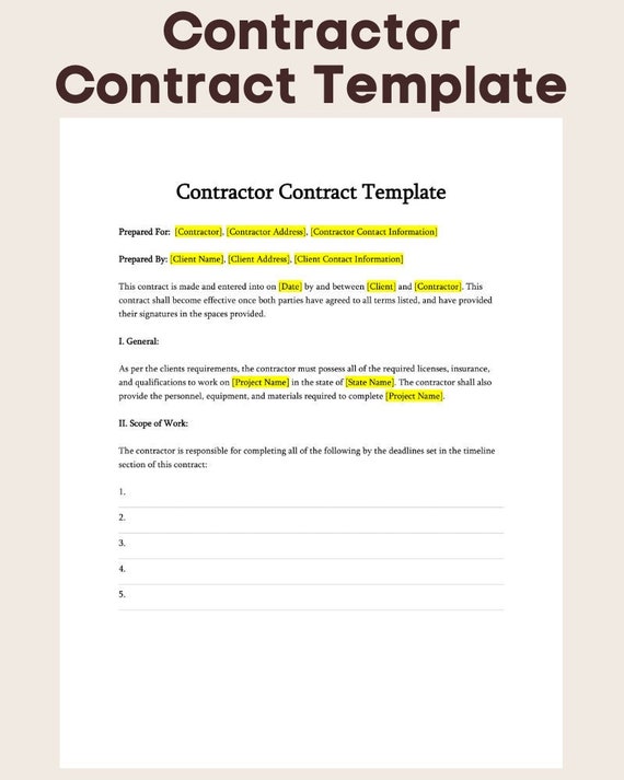 Simple Contract Template Microsoft Word