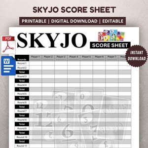 Skyjo Instructions.pdf Printable Skyjo Score - Etsy