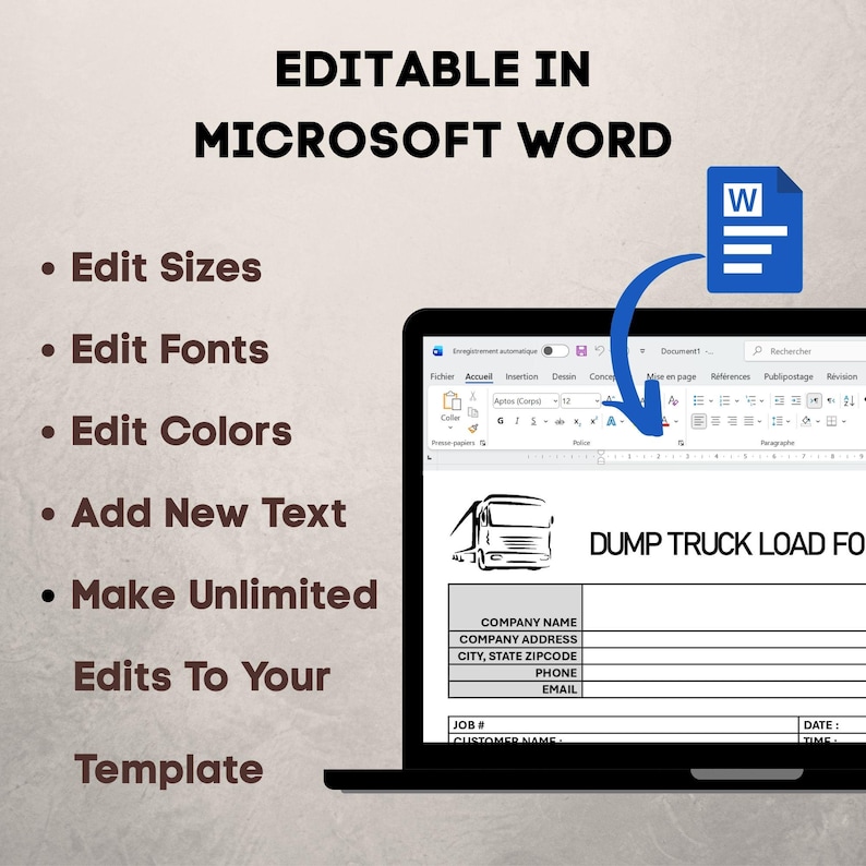 Dump Truck Load Form Template. Hauling Record Sheet - Etsy