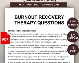 Burnout-Recovery-Arbeitsbuch | Therapiefragen bei Erschöpfung & Stress