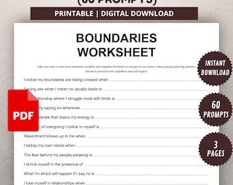 Grenzen Arbeitsblatt Printable | Sagen Sie keine Skripte | Ausfüllanweisungen | Menschen Erfreuliche Erholung | Therapie PDF