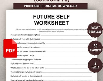 Future Selbstarbeitsblatt | 60 Textanweisungen zum Ausfüllen (Digitaler Download)