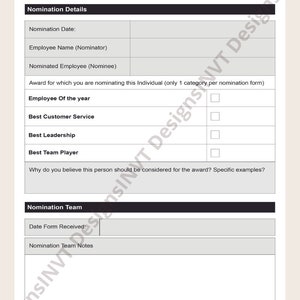 Employee Form Image Header Printable Employee Award Nomination Form (PDF & DOC) - Etsy