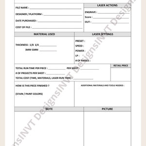 Laserpro Example Note Laser Project and Settings Template - Etsy