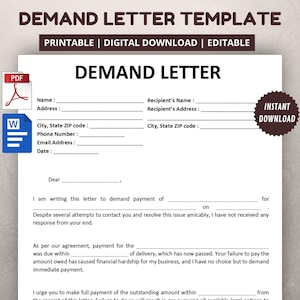 Editable Demand Letter Template