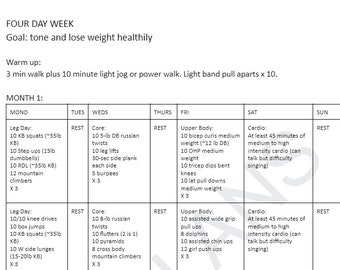 yearly workout plan etsy