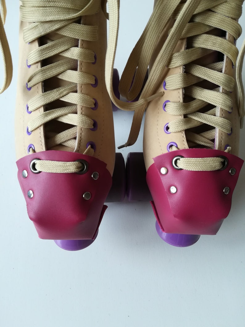 Roller skate toe guards Real Suede Leather Orange Size EU Etsy