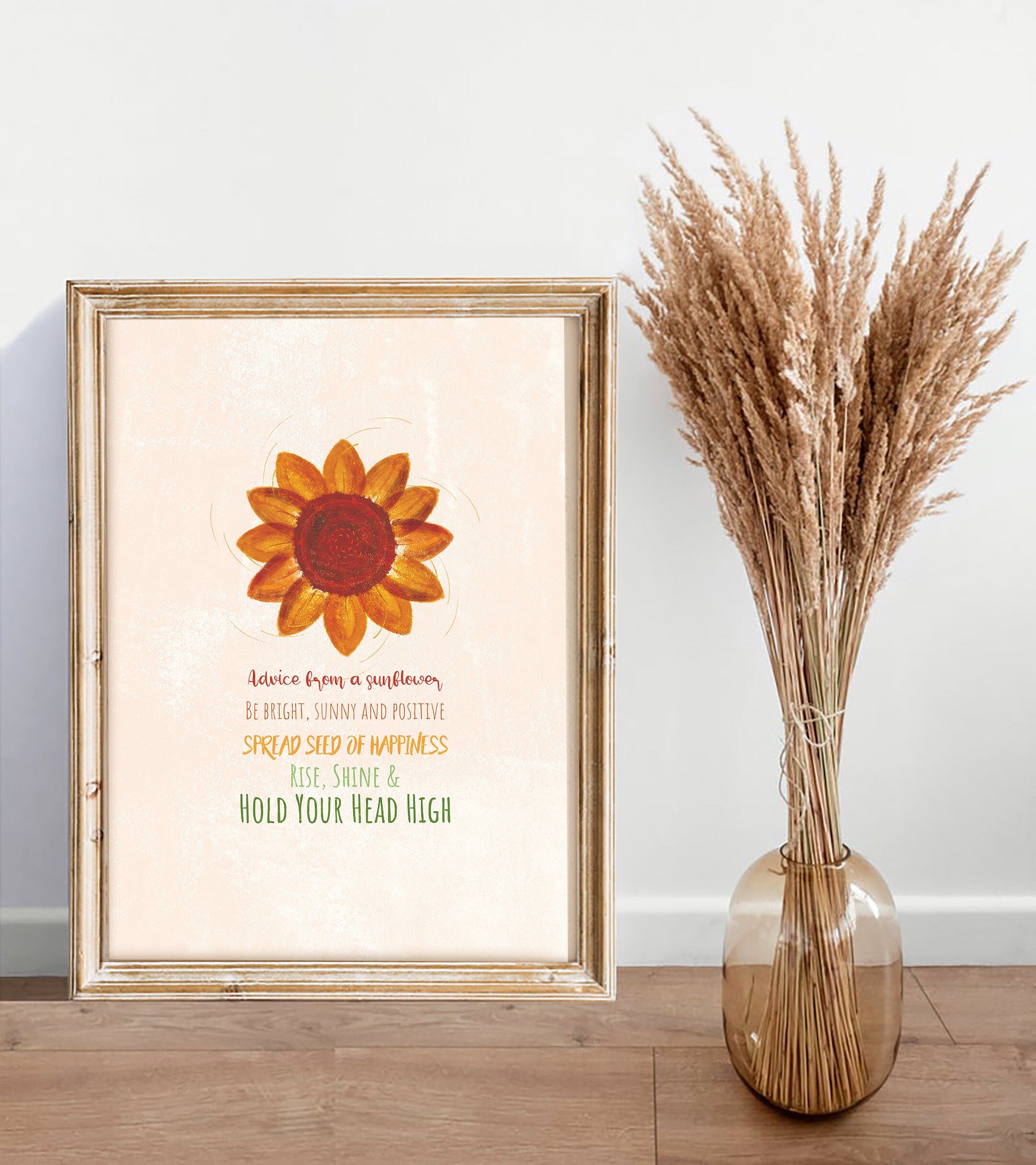 Inspirational Sunflower Quotes Wall Art Print Sunflower | Etsy