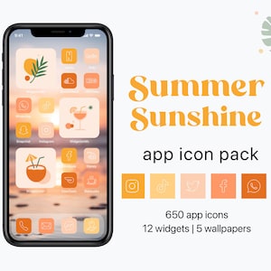 Summer App Icons, iOS Icons For Summer, Summer Sunshine