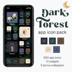 Forest App Icons, Nature iOS Icons, Forest Icons for iPhone, Dark Forest