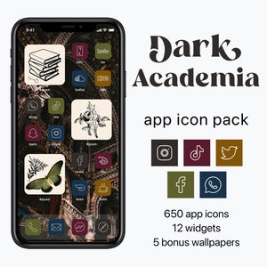 Dark Academia App Icons for iPhone, Dark Academia iOS Icons